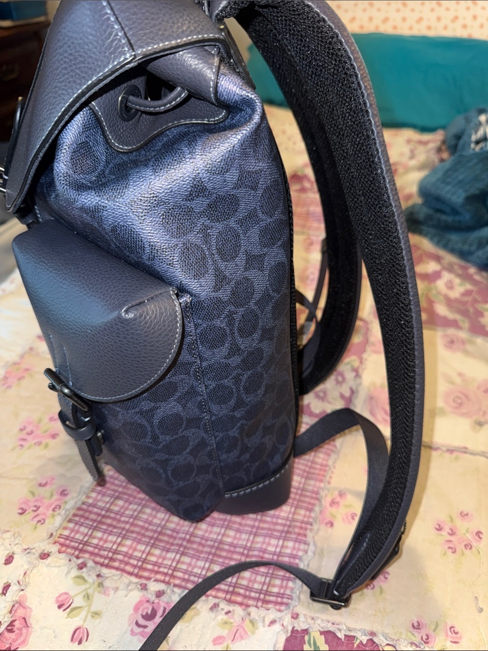 Coach Warner Signature Canvas Leather Backpack - Picture 2 of 6